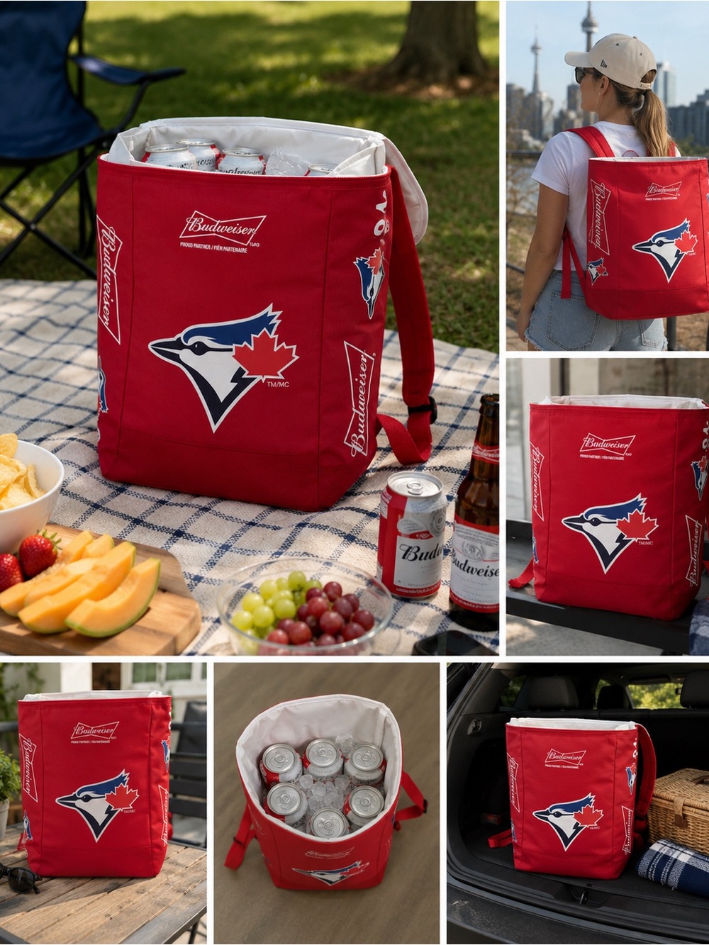 Budweiser Red Toronto Blue Jays Insulated Cooler Tote